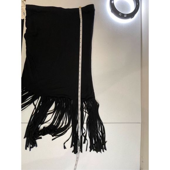 INC International Concepts women’s pencil skirt with fringe black large - Picture 4 of 5